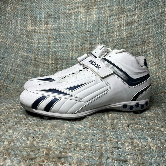 Reebok Pro Full Blitz KFC HD Football Cleats in White Navy Silver main image 8